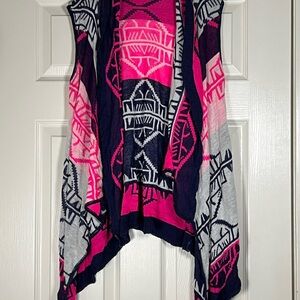 Say What? Pink and Navy Patterned Knit